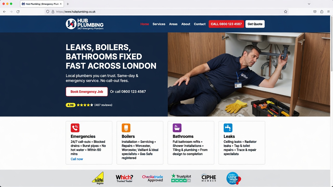 Sample plumber website design