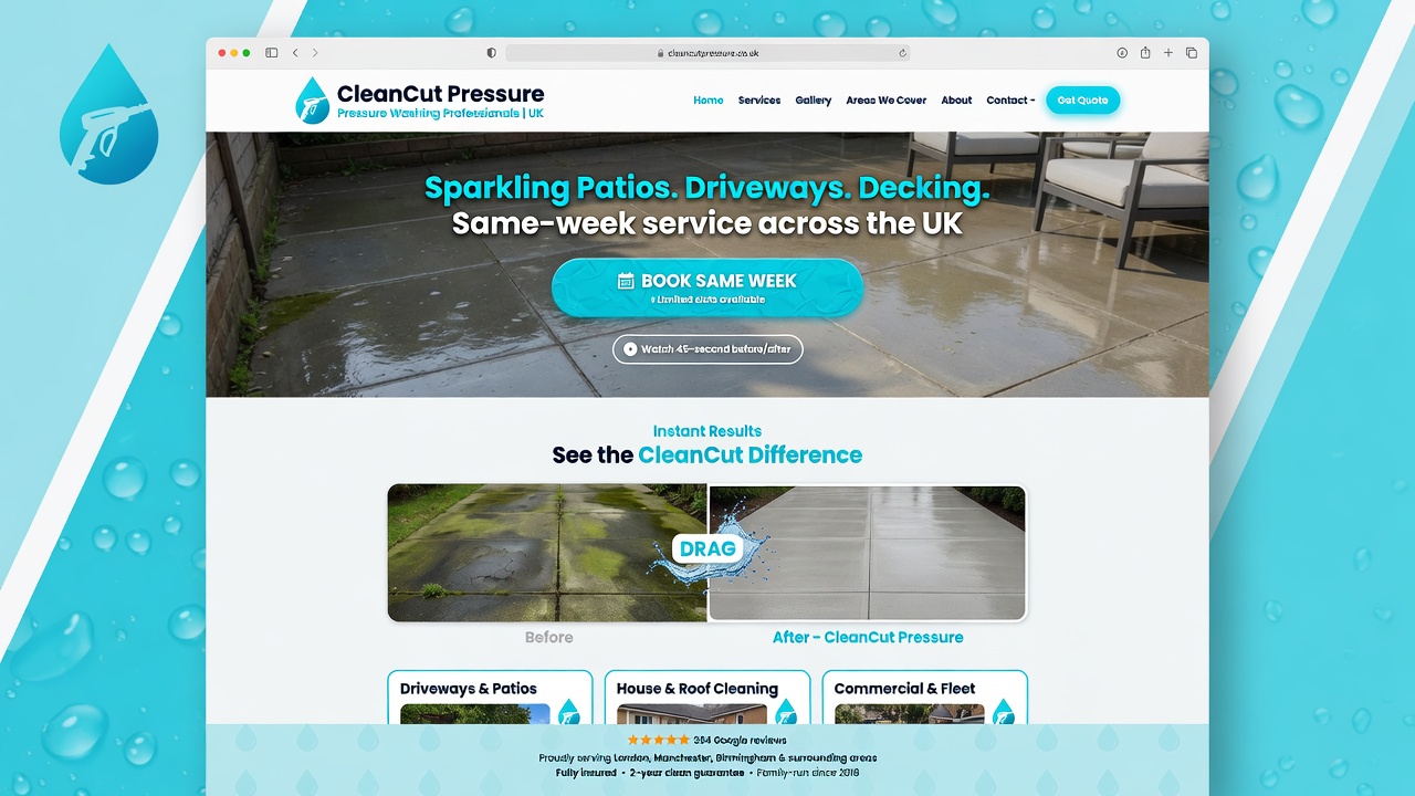 Sample pressure washing website design